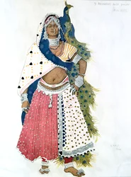 Bayadère met pauw, balletkostuumontwerp, 1911