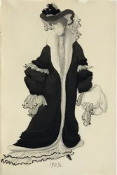 Kostuumontwerp voor Mevr. L. Bakst, 1903