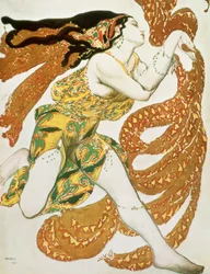 Kostuumontwerp voor een bacchante in 