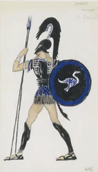 Hippolyte. Kostuumontwerp voor het Ballet Phèdre, ca 1923