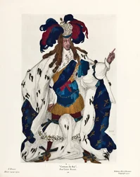 Koning. Kostuumontwerp voor het ballet Doornroosje van P. Tsjaikovski, 1921