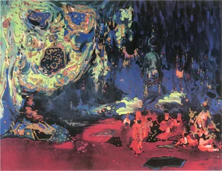 Schets van het decor van Rimski-Korsakov