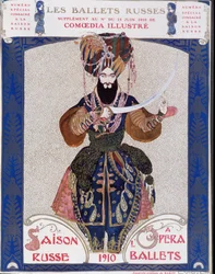 De Russische balletten in de opera - aquarel door Bakst, in Comoedia geïllustreerd