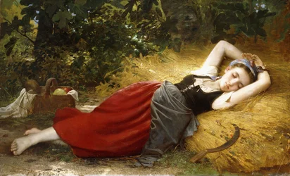 Een jong boerenmeisje, slapend, 1874