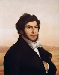 Portret van Jean-Francois (Jean Francois) Champollion (1790-1832), Franse egyptoloog, ontcijferaar van hiërogliefen. Schilderij door Leon Cogniet (1794-1880). Louvre Museum.
