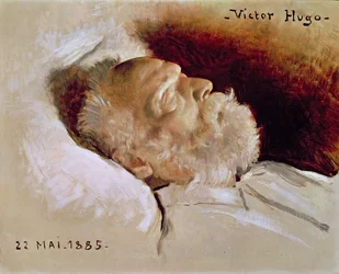 Portret van Victor Hugo (1802-85) op zijn sterfbed, 22 mei 1885