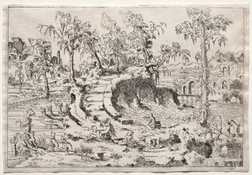 Landschap met putti