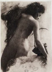 Schets (vrouwelijke rug) door Le Bègue in Les Processen van kunst in fotografie door Demachy en Puyo, fotoclub van Parijs, Parijs 1906