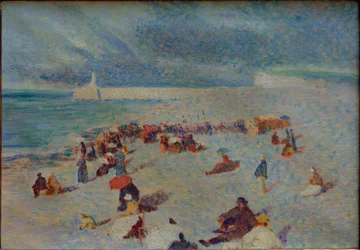 Scène op het strand