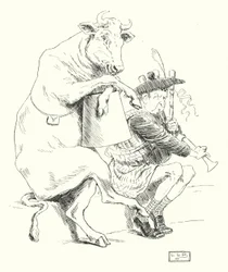 Er was een doedelzakspeler, hij had een koe