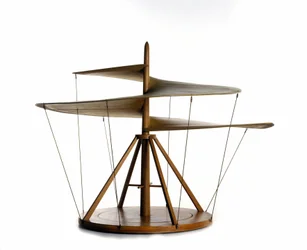 Model van de luchtschroef naar de tekening van Leonardo da Vinci