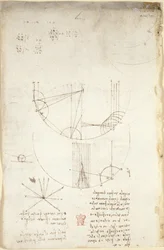 Diagrammen over optica, betreffende de caustics van reflectie; aantekening en schets over mechanica, betreffende de kracht van percussie en met verwijzingen naar het Aristotelische principe 