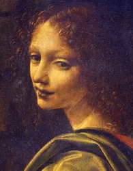 Engelengezicht, detail uit Madonna in de rotsen