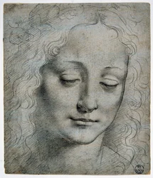 Hoofd van een jongen met een kroon van bladeren in de stijl van Verrocchio