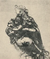 Madonna en Kind met een Kat