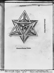 Stella octangula, uit De Divina Proportione van Luca Pacioli, gepubliceerd in 1509, Venetië