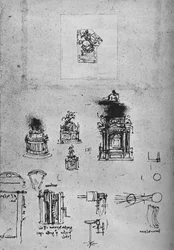 Studies voor een ruitermonument en studies van machines, ca. 1480 1945