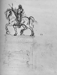 Studie voor een ruitermonument, ca. 1480, 1945