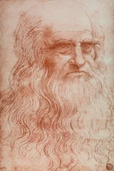 Portret van Leonardo da Vinci, kopie van zelfportret van Leonardo da Vinci