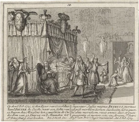 De dood van Peter de Grote op 8 februari 1725