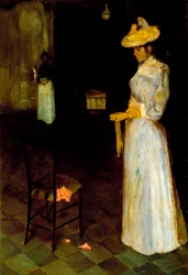 Dame in een interieur