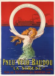 Poster reclame voor "La Sirene" fietsbanden