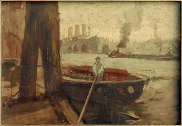 Schuit aan de pier