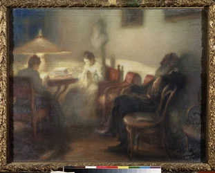 De schrijver Leo Tolstoy met zijn familie in Yasnaya Polyana