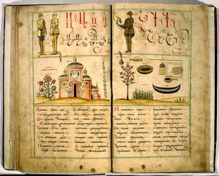 Eerste Russische Alfabetboek door Karion Istomin, 1694