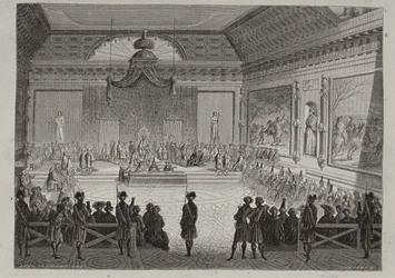 Vergadering van de Notabelen, 1787, gegraveerd door Antoine Auguste Ernest Hebert (1817-1908)