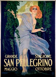 Reclameposter voor San Pellegrino kuuroord, Italië