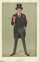 Mr F E Smith, een succesvolle eerste toespraak, Moab is mijn waspot, 16 januari 1907, Vanity Fair cartoon