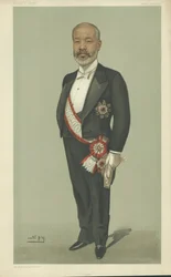 Burggraaf Tadasu Hayashi (kleur litho)