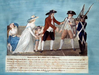 Arrestatie van Lodewijk XVI in Varennes op 22 juni 1791