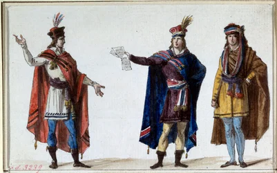 Franse Revolutie: kostuums van Republikeinse magistraten. Prenten van de gebroeders Lesueur