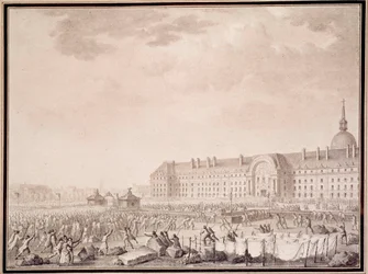 Franse revolutie: wapens opnemen bij de Invalides op 14/07/1789