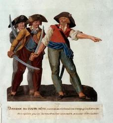 Voorstelling van Mathieu Jouve Jourdan genaamd Jourdan Coupe-Tete (1749-1794), een wrede revolutionair die beroemd werd na de slachtingen van de Glaciere in Avignon in oktober 1791