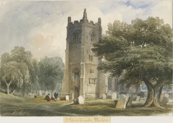 Ellastone Kerk: aquarel, nd [ca. 1830-1840]