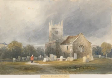 Waterval Kerk: aquarel schilderij