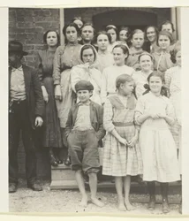 Allen zijn arbeiders in Walker County Hosiery Mills, Lafayette, Georgia