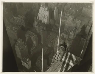 Het hijsen van de mast, Empire State Building, 1931