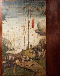 Italië, Milaan, Kerk van St. Maria de Genadige, Oude Sacristie, Oversteek van de Rode Zee, beschilderd bord