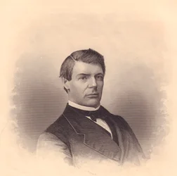 Portret van Amerikaanse Methodistische Bisschop John Morgan Walden (1831-1914), gravure door FE Jones, circa 1870