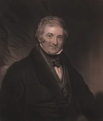 Portret van Engelse toneelschrijver Thomas Morton (1764-1838), gravure door W Hunt naar schilderij van Martin Archer Shee, 23x32 cm, Virtue and Co Uitgever, Londen, circa 1860