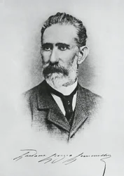 Portret van Gaetano Giorgio Gemmellaro (1832-1904), Italiaanse geoloog, paleontoloog en politicus, gravure