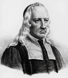 Portret van Giovanni Alfonso Borelli (1608-1679), Italiaanse wiskundige, astronoom, filosoof, fysioloog, gravure