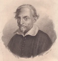 Portret van Italiaanse schrijver en dichter Alessandro Tassoni (1565-1635) kopergravure door S Maffeis