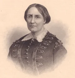 Portret van Teresa Christina van Bourbon-Twee Siciliën, Keizerin van Brazilië (1822-1889), gravure door William Wellstood (1819-1900), circa 1870