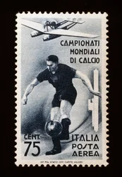 Postzegel voor WK 1934, 75-cent luchtpostzegel, Italië, 20e eeuw