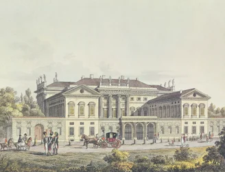 Uitzicht op de Villa Reale in de openbare tuinen, Milaan, Italië